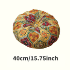 Boho Round Floor Cushion Pillow Thick Filling - Bohemian Decorative Accent Pillow for Sofa Living Room Bedroom, 6 Colors, 2 Sizes