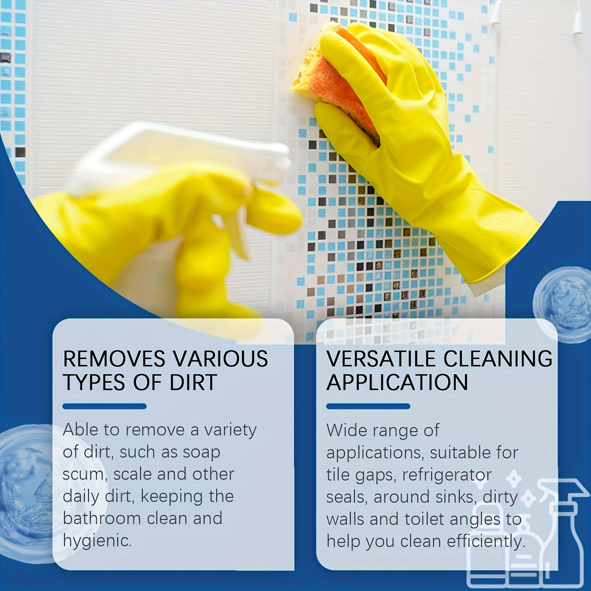 Citric Acid Foam Cleaning Spray 3-Pack 6.09oz Each, Bathroom Tile Wall Cleaner Foam Spray for Ceramic Surfaces, Multi-Surface Deep Cleaning Foam for Shower Grout Tub and Kitchen Tile