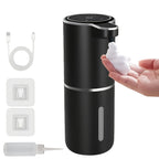 Smart Sensor Automatic Soap Dispenser Nickel Wall-Mount USB Quick Charging with Power Display, 4-Level Adjustable Flow Rate, No-Touch 400ml Foam & Liquid Soap Dispenser for Bathroom Kitchen