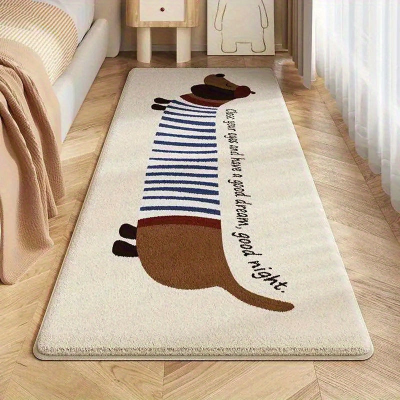 Cute Dachshund Plush Rug – Non-Slip Washable High-Pile Carpet | Pet Lover Gift