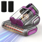 UV Mattress Vacuum Cleaner 16KPa Wireless with 253.7nm Ultraviolet Light – 80,000 RPM Wave Anti-Mite Technology, 3-Minute Fast Charging, Double-Cup Handheld for Pillows, Baby Beds & Sofas