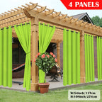 Outdoor Curtain Panels for Patio Gazebo Porch – Weather-Resistant, Light-Filtering Sun Block Privacy Drapes, 4 Panels, Multiple Sizes & Colors