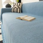 Herringbone Sofa Cover with Tassels – Washable Polyester Throw for 3-Seater, 4-Seater & Large Sofas | Grey, Coffee, Green