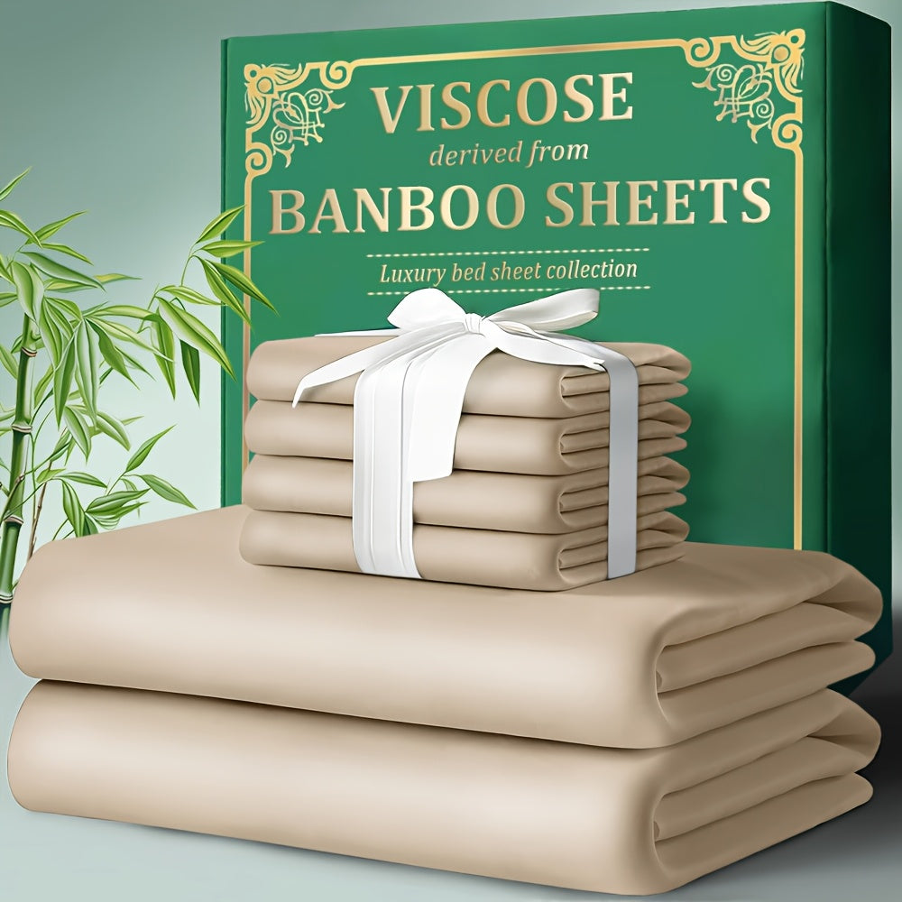 4-Piece Bamboo Bed Sheet Set | 2200TC Deep Pocket, Cooling & Breathable