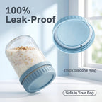 Overnight Oats Containers with Lids and Spoons – 16 oz Airtight Glass Mason Jars for Meal Prep, Breakfast, Milk, Cereal & Fruit | 4-Pack & 6-Pack