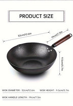 Carbon Steel Wok with 11-Piece Cookware Accessories 12.6 Inch Chinese Stir-Fry Pan Flat Bottom Induction Electric Gas Halogen All Stoves