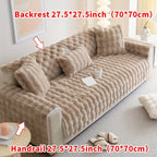 Faux Rabbit Fur Plush Sofa Cover Thick Milkskin Split Slipcover Cozy Winter Warmth Pet Friendly Machine Washable 1 2 3 4 Seater Living Room Bedroom Office
