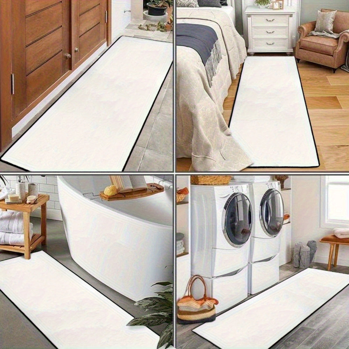 Bohemian Moon Phase Floral Kitchen Rug – Non-Slip Washable Rectangle Area Mat for Bedroom, Living Room, Entryway, Laundry Room & Hardwood Floors, Boho Home Decor, 16x48 & 18x60 Inch