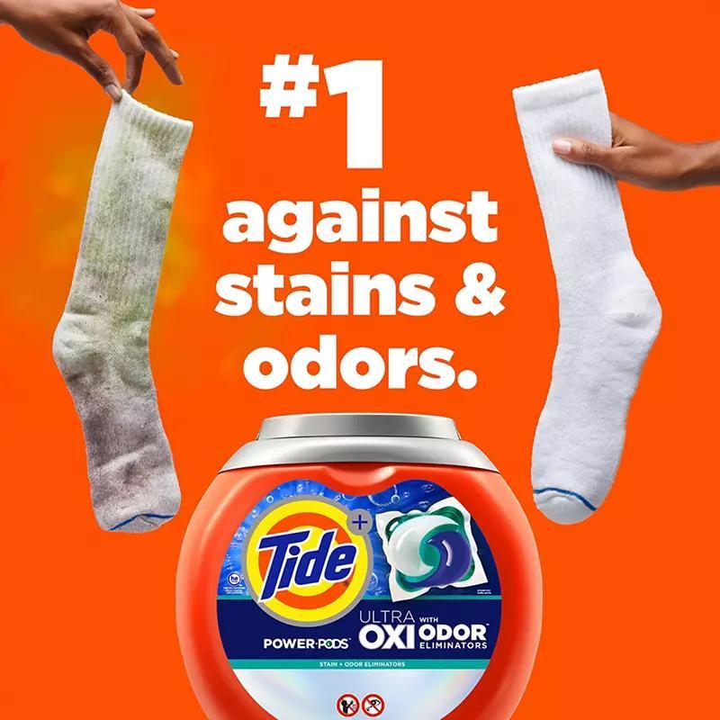 Tide Ultra OXI Power PODS 72-Count – Odor Eliminator Laundry Pods, Original Scent, Works in Hot & Cold Water + Free Wet Wipes