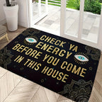 Check Ya Energy Doormat Quick Dry Anti-Slip Funny Welcome Mat for Entryway Indoor Bedroom Rug 2 Sizes