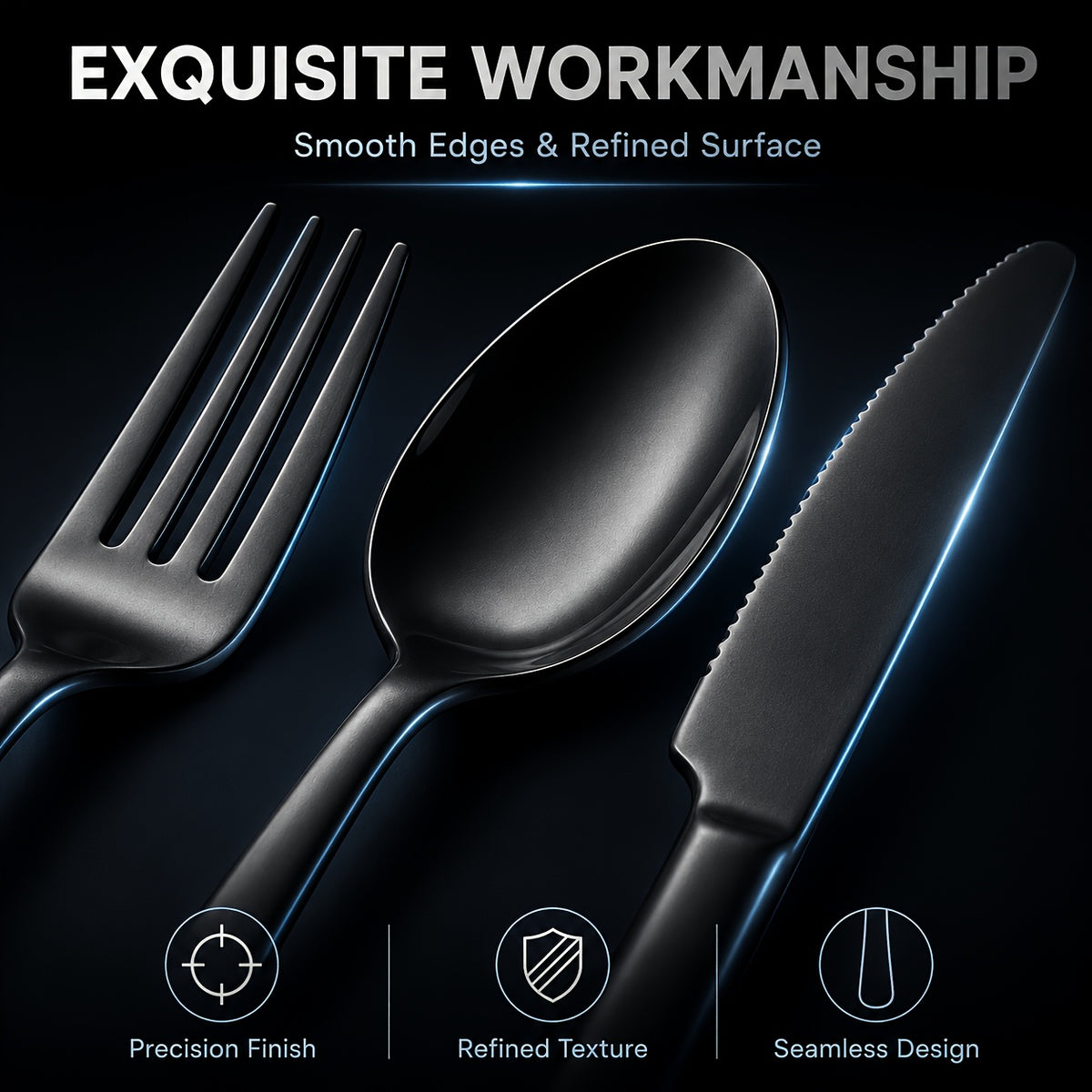 48-Piece Stainless Steel Flatware Set with Steak Knives Service for 8 Mirror Polished Silverware Dishwasher Safe