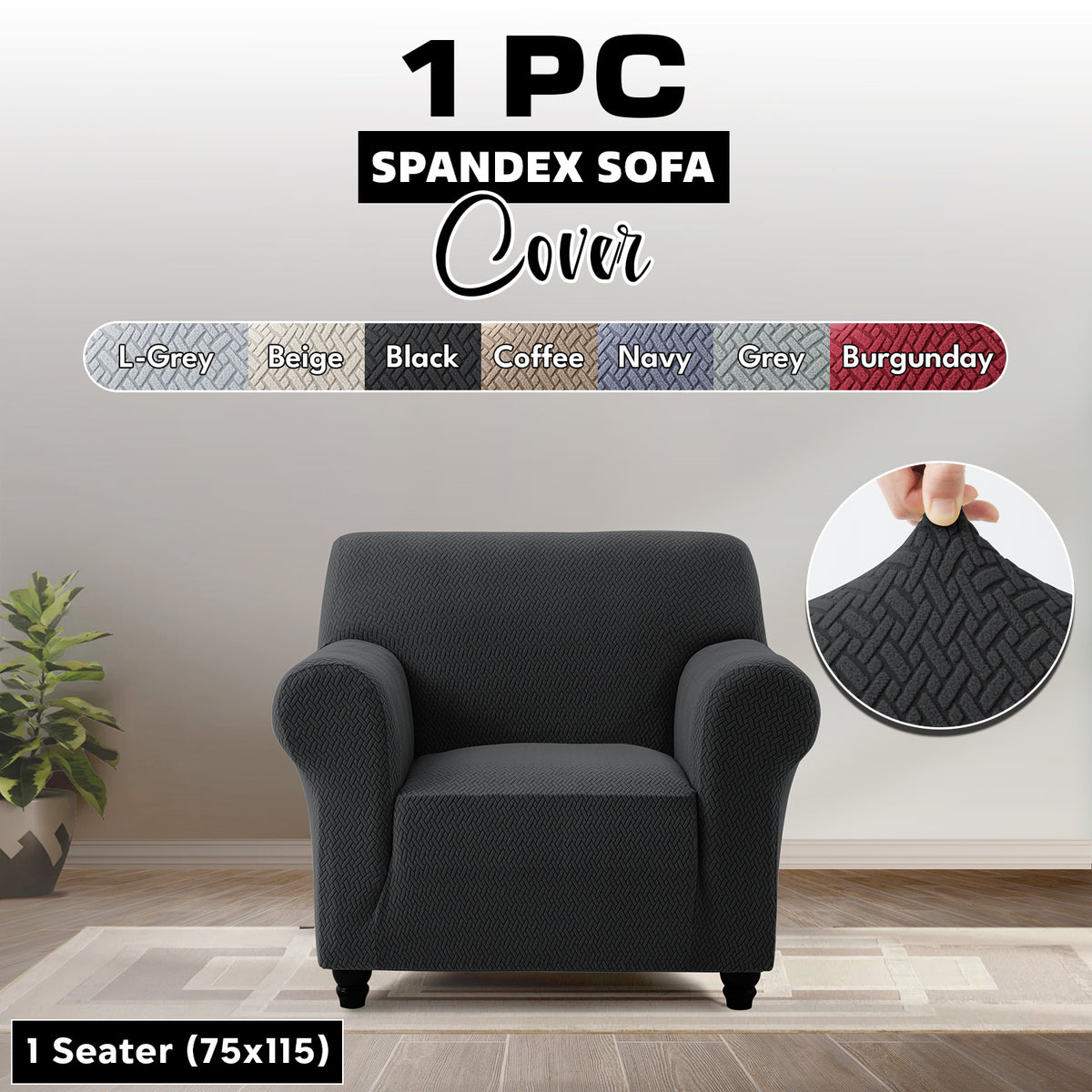 Stretch Spandex Sofa Cover 1 2 3 Seater Elastic Couch Slipcover Anti-Scratch Pet-Friendly Machine Washable Furniture Protector Holiday Gift