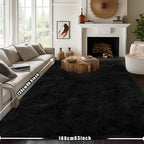 Plush Fluffy Area Rug Tie Dye Soft Indoor Carpet Non-Slip for Living Room Bedroom – Modern Home Decor Floor Mat | Multiple Sizes | Light Gray, Dark Gray, Black, Pink