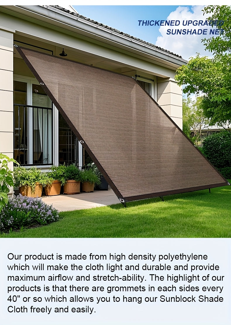 Anti-UV Sunshade Net for Garden, Greenhouse, Pergola & Terrace – Durable Sun Protection Shade Cloth for Plants & Outdoor Spaces | Brown & Black, Multiple Sizes