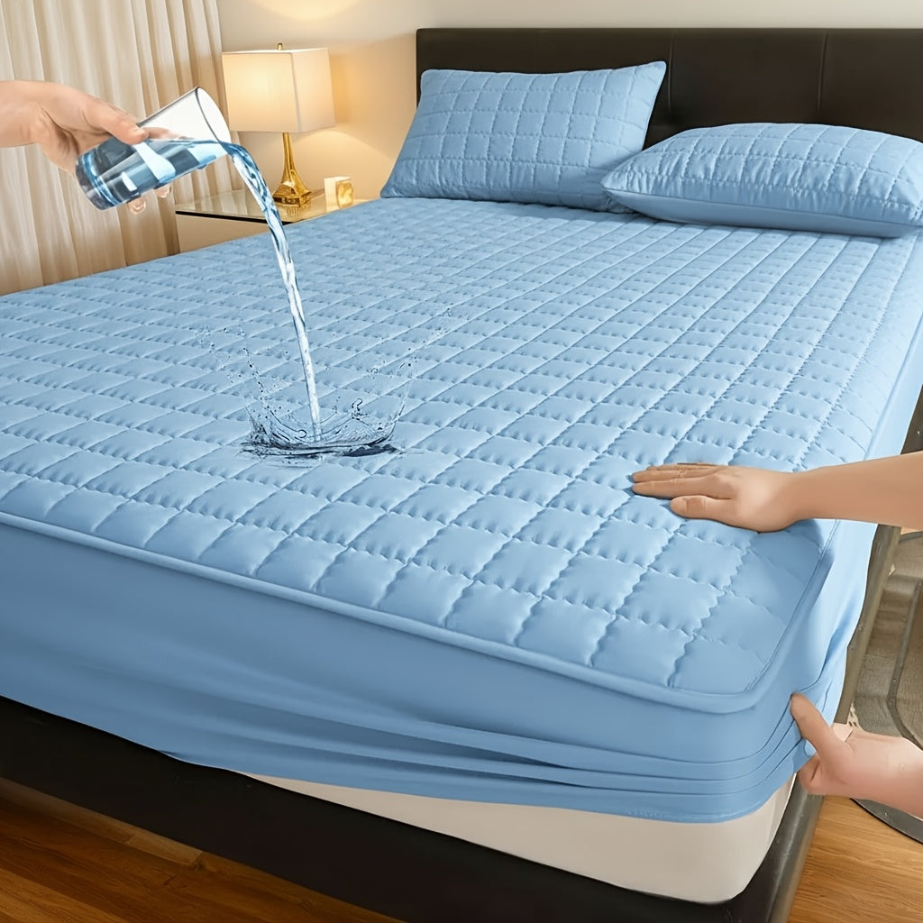 Mattress Protector Cover – Soft Breathable Cooling Fitted Sheet Style, Machine Washable, Twin Full Queen King, 7 Colors, Minimalist Bedding Essential
