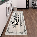 Non-Slip Washable Laundry Room Rug Runner – Rubber Backed Kitchen Mat for Farmhouse, Mudroom, Washroom & Bathroom Decor – Durable Floor Mat Runner