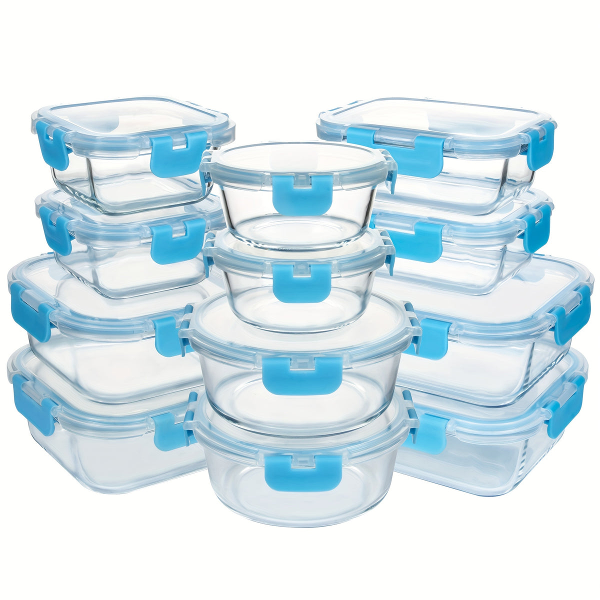 12-Pack Glass Food Storage Containers with Airtight Lids – Meal Prep Containers, Dishwasher Safe, BPA Free, Mother's Day & Holiday Gift Set