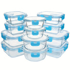 12-Pack Glass Food Storage Containers with Airtight Lids – Meal Prep Containers, Dishwasher Safe, BPA Free, Mother's Day & Holiday Gift Set