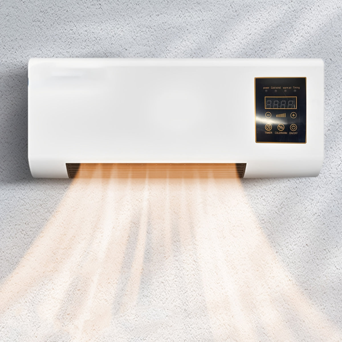 Wall Mounted Space Heater 1000W Dual Purpose Heating Cooling Fan with Remote Control Timer for Bathroom Bedroom Office Home