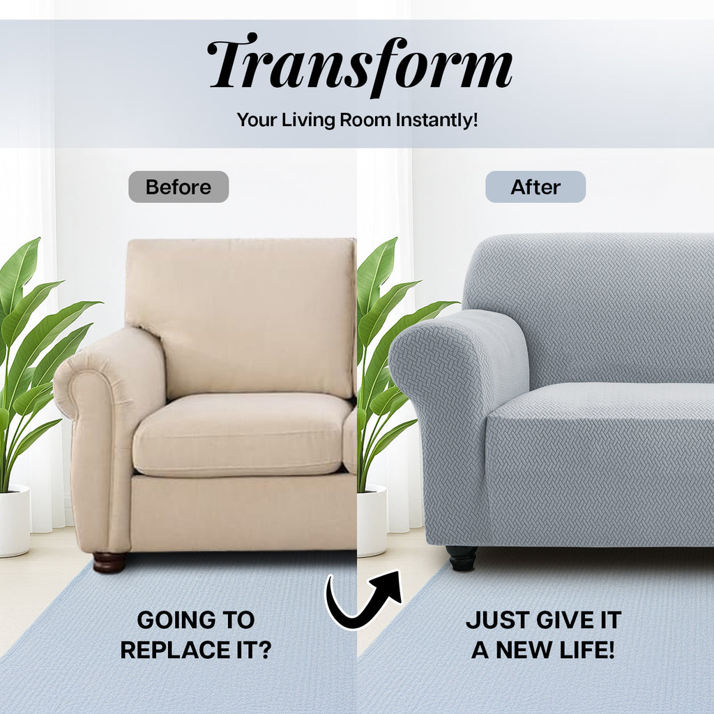 Elastic Stretch Sofa Cover Spandex – Non-Slip Couch Slipcover, Pet-Friendly, Machine Washable, All-Season, 7 Colors, 1/2/3 Seater, Living Room Bedroom Office Home Decor