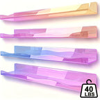 Iridescent Acrylic Floating Shelves 2 or 4 Pack – Colorful Wall Mounted Storage Rack for Nail Polish, Cosmetics & Sundries, Art Deco Home, Office, Bathroom & Nail Salon Decor, Macaron, Pink or Clear