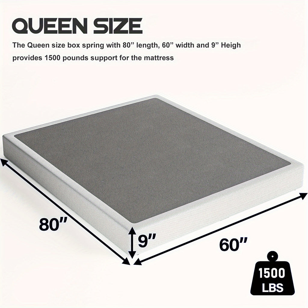 5" High Profile Box Spring with Cover | Heavy Duty Reinforced Steel, Quiet Noise-Free, Easy Assembly – Twin XL Mattress Foundation
