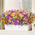Artificial Outdoor Daisy Flowers UV Resistant Bulk Bundles 18/36/54pcs – Faux Colorful Daisy Stems for Porch, Patio & Garden – Realistic Spring Summer Outdoor Decor Flowers