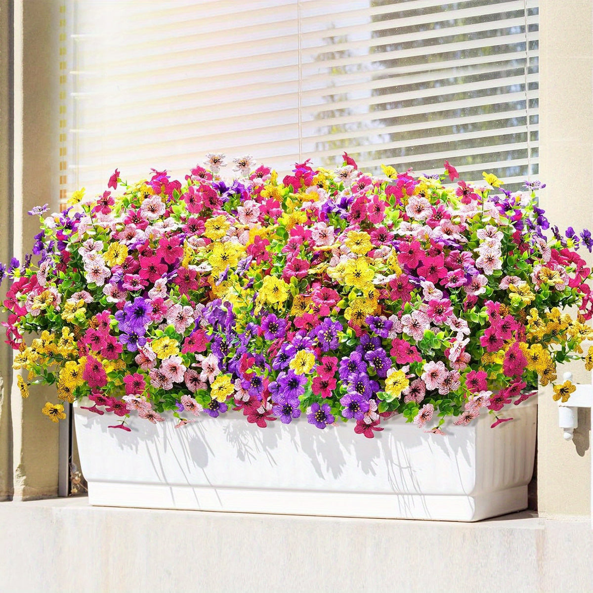 Artificial Outdoor Daisy Flowers UV Resistant Bulk Bundles 18/36/54pcs – Faux Colorful Daisy Stems for Porch, Patio & Garden – Realistic Spring Summer Outdoor Decor Flowers