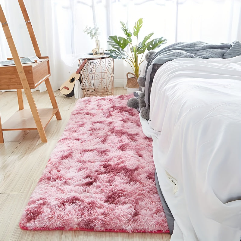 Gradient Tie-Dye Runner Rug Thick Plush Non-Slip & Machine Washable – Soft Bedside Mat for Bedroom, Living Room, Bay Window & Hallway – 40x120cm 5 Colors