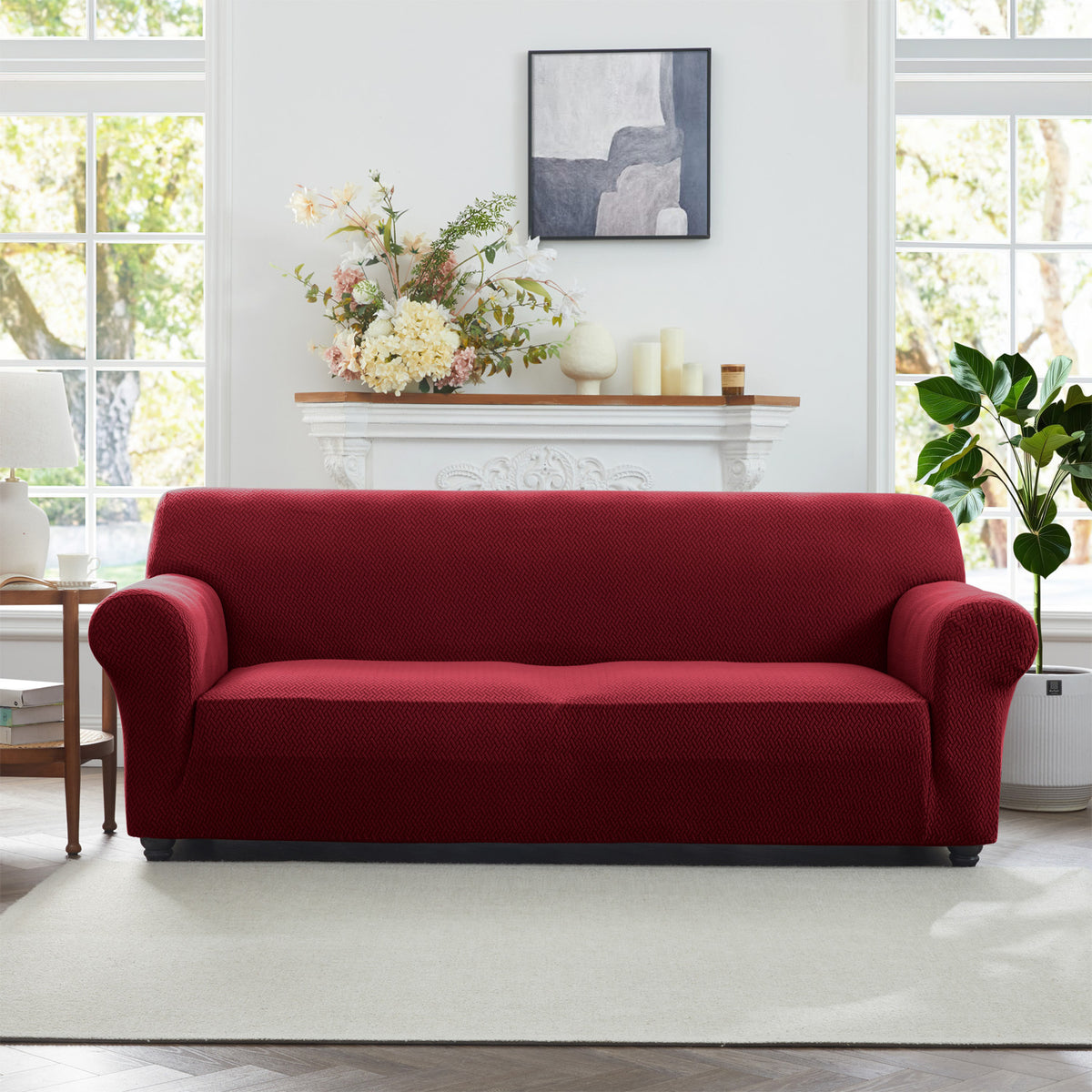 Elastic Spandex Sofa Cover Stretch Couch Protector 360° Full Coverage, Cat Scratch Resistant, Dust-Proof & Machine Washable for 1, 2, 3 Seater & Sectional Sofas – All-Season Fit