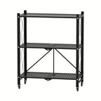 3-5 Tier Rolling Storage Rack with Wheels – Foldable Metal Shelving Unit for Home, Office & Kitchen Organization