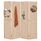 5 FT Freestanding Pegboard Room Divider | Wood Folding Privacy Screen & Display Board Organizer with Support Feet – White, Black, Natural, Grey | Craft Shows, Retail & Home