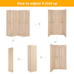 5 FT Freestanding Pegboard Room Divider | Wood Folding Privacy Screen & Display Board Organizer with Support Feet – White, Black, Natural, Grey | Craft Shows, Retail & Home