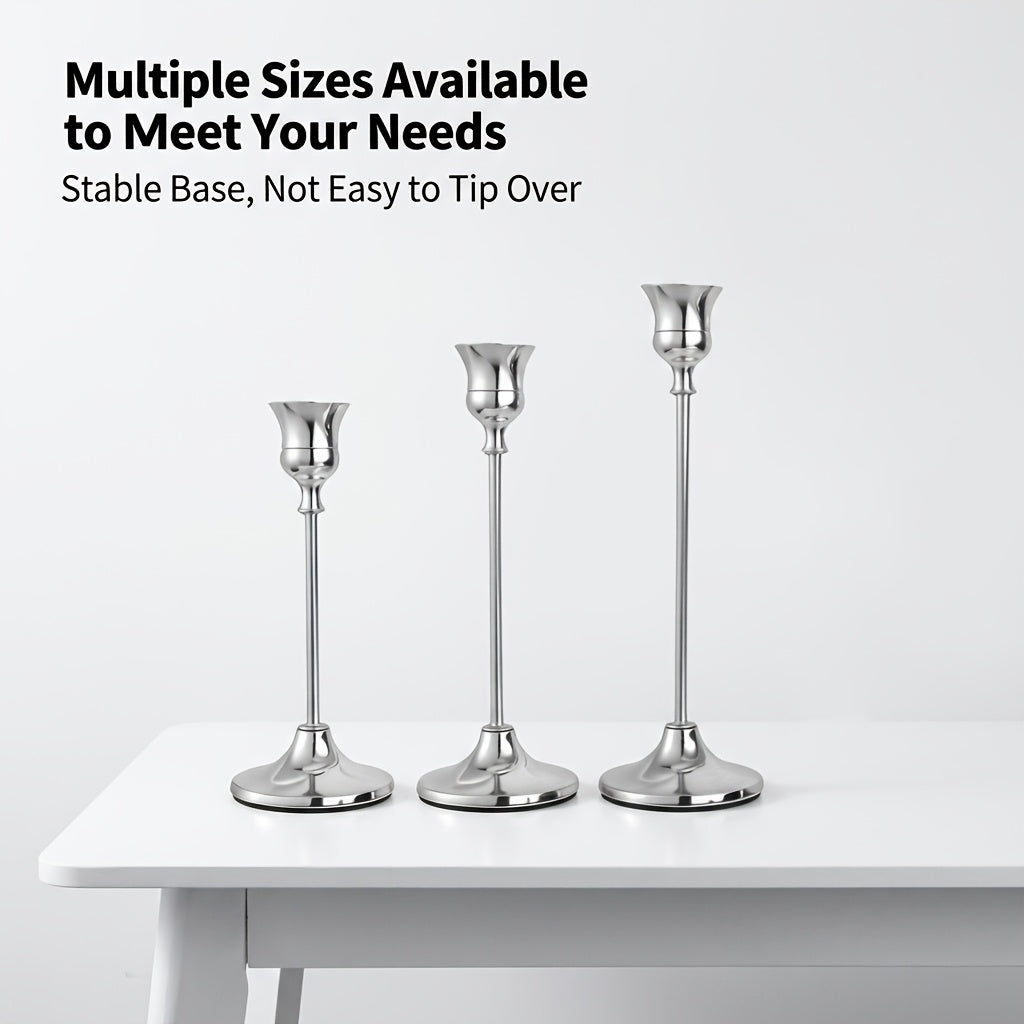 Copper Taper Candle Holders Set 30/36/48 Pcs Retro Minimalist Candlestick for Dining Table Wedding Birthday Christmas Fireplace Home Decor