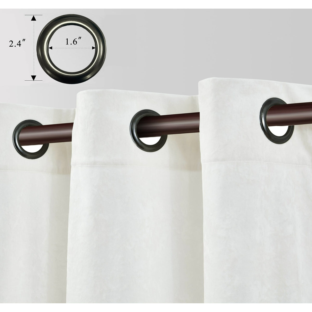 Luxury Distressed Crushed Velvet Curtains - 4-Piece Set (2 Panels + 2 Tiebacks), Grommet Top, Room Darkening | 10 Colors, 3 Sizes