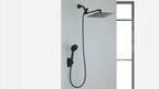 Rain Shower System with Handheld Showerhead 8/10/12 Inch Rainfall Head, All-Metal T-Splitter, 13-Inch Arm, 78-Inch Hose, 6-Function Spray Settings & Anti-Clogging Nozzle – Chrome & Black