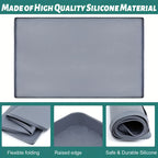 Under Sink Mat Waterproof 34x22 Inch - Silicone Cabinet Liner Drip Tray for Kitchen & Bathroom, Shelf Protector Organizer for Under Sink Storage, Large & Gray Options