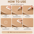 Wood Touch-Up Repair Paste with Brush – 4 Colors White, Light, Medium & Dark Brown for Scratches, Chips, Dents & Faded Wood on Floors, Cabinets, Doors, Tables & Chairs
