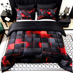 180GSM Digital Print Comforter Set 3-Piece Queen King Twin Full – Thick Quilt with 2 Pillowcases, All-Season Soft Breathable Bedding Set for Bedroom & Dormitory