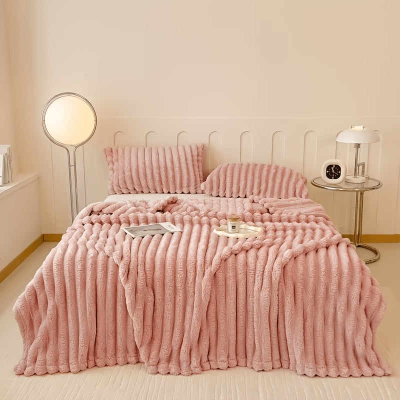 Faux Rabbit Fur Blanket Ultra-Soft Plush Throw for Bed & Couch – Lightweight Cozy Blanket in 8 Colors, Twin to King Size, Safe for Kids & Adults