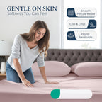 Bamboo Fitted Sheet Set 3pcs Cooling Breathable Soft Deep Pocket – 1 Fitted Sheet & 2 Pillowcases, Fits Mattress Up to 15", Twin Full Queen King, 12 Colors