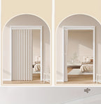 Boho Striped Magnetic Door Curtain – Elegant Folding Polyester Partition Curtain for Living Room, Bedroom & Kitchen, No-Drill Magnetic Closure, Hand Washable