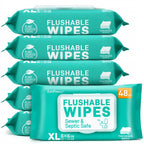 Flushable Wet Wipes for Adults Bulk Pack 480 or 720 Wipes Septic Safe Quick-Dispersing Plant-Based Fibers No Alcohol Toilet Wipes for Personal & Household Cleaning Standard Plumbing Compatible