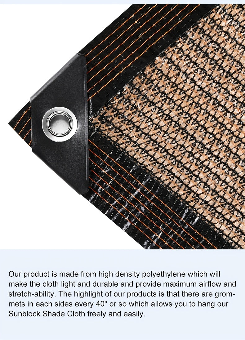 Anti-UV Sunshade Net for Garden, Greenhouse, Pergola & Terrace – Durable Sun Protection Shade Cloth for Plants & Outdoor Spaces | Brown & Black, Multiple Sizes