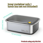 Cordless Electric Heating Lunch Box 1.5L/50.72oz - 304 Stainless Steel, 24000mAh Rechargeable Battery, Adjustable Temp & Timer, Office Picnic Car Travel, Fork Spoon Divider Included, Black White Yellow Blue