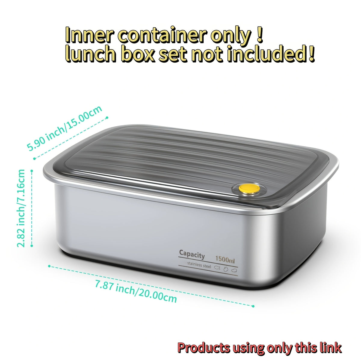Cordless Electric Heating Lunch Box 1.5L/50.72oz - 304 Stainless Steel, 24000mAh Rechargeable Battery, Adjustable Temp & Timer, Office Picnic Car Travel, Fork Spoon Divider Included, Black White Yellow Blue
