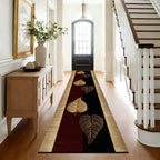 Luxury Velvet Carpet Leaf Pattern Machine Washable Slip-Resistant – Soft Plush Rug for Hallway, Bedroom, Kitchen & Bathroom | Multiple Sizes