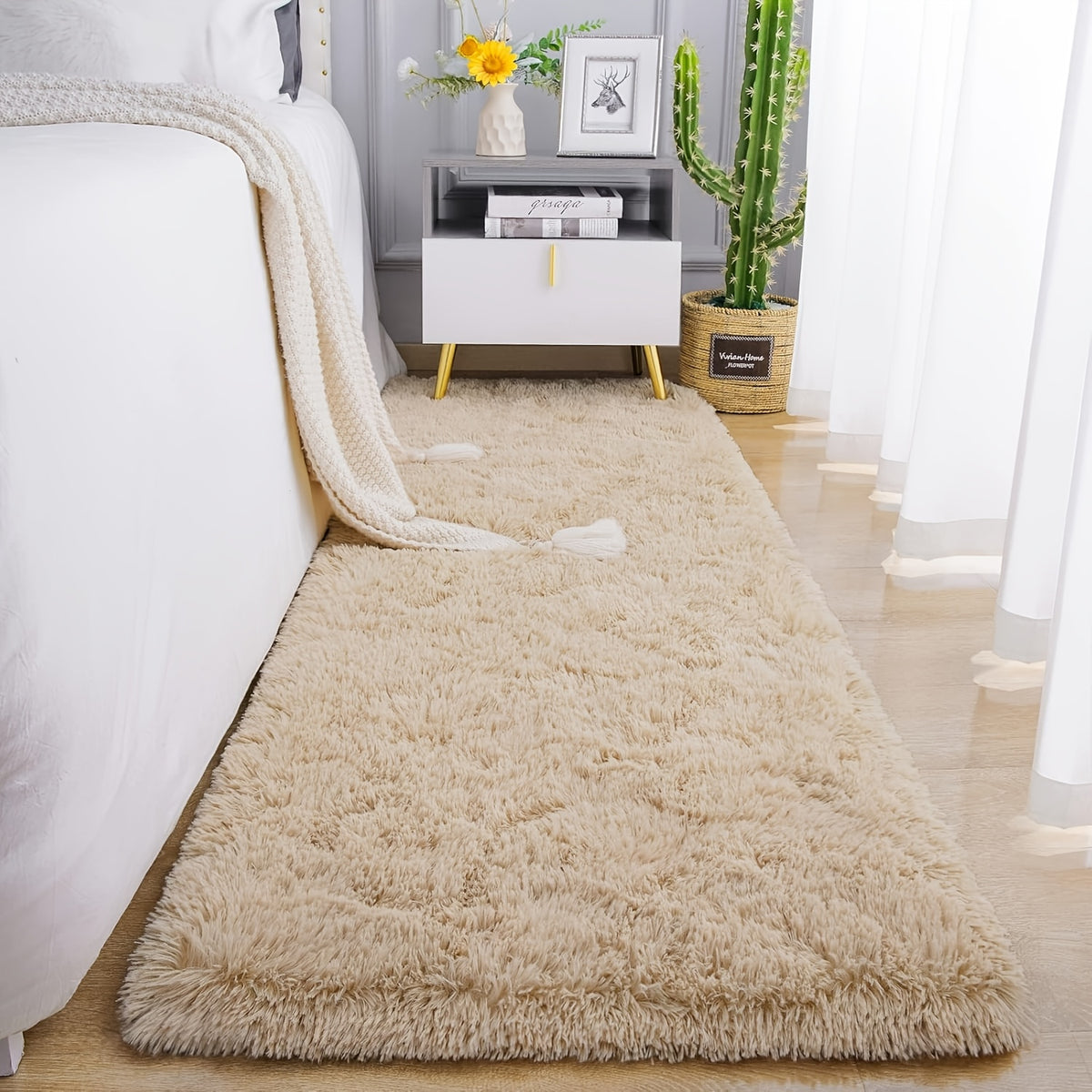 Tie-Dye Fluffy Area Rug – Ultra-Soft Thickened Plush Indoor Mat for Living Room, Bedroom & Office, 9 Colors 6 Sizes, Boho Machine-Woven Floor Carpet