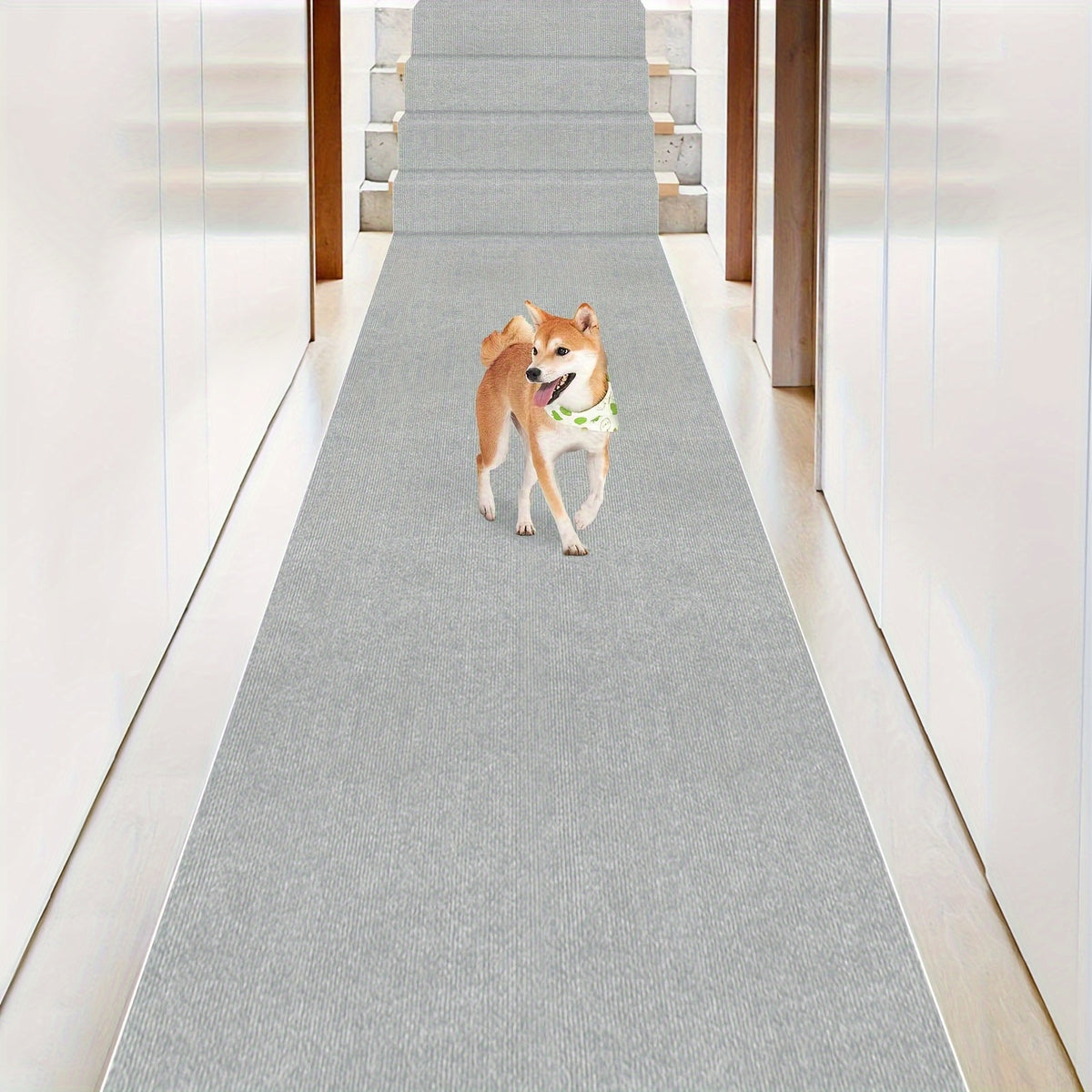 Non-Slip Hallway Runner Rug Self-Adhesive TPR Backing Ultra-Thin 0.4mm 5 Colors 6 Sizes for Kitchen Bedroom Living Room Entryway Hardwood Floors