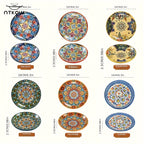 Bohemian Underglaze Ceramic Plate Set 6-Piece – 6 Inch Hand-Painted Shallow Plates for Fruits, Appetizers & Side Dishes | Lightweight & Microwave Safe Boho Dinnerware